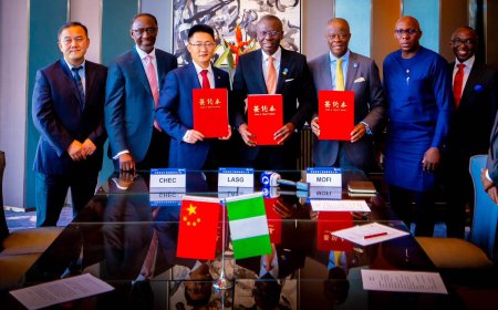 The Lagos State Government, led by the Governor, in collaboration with the Ministry of Finance Incorporated (MOFI) and China Harbour Engineering Company (CHEC), has formalized a Memorandum of Understanding (MoU) for the GREEN LINE Rail Project.