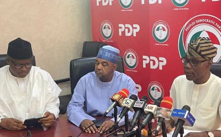 A faction of the NWC of the PDP has announced the suspension of the acting National Chairman, Umar Damagum, and National Secretary, Samuel Anyanwu, citing accusations of disloyalty to the party.