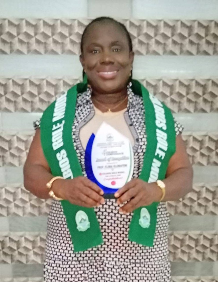Academic Excellence: Prof. Flora Oluwafemi Receives COLBIOS Role Model and Ambassador Award at FUNAAB
