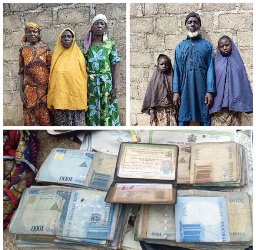 Six terrorists’ family members surrender to troops in Borno