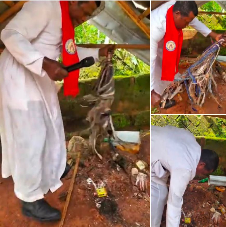 Trending video of Catholic priest destroying shrine with his bare hands